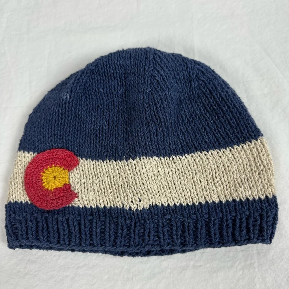 Colorado logo kid’s hand knit hat 100% cotton